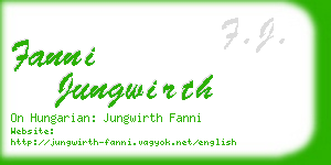 fanni jungwirth business card